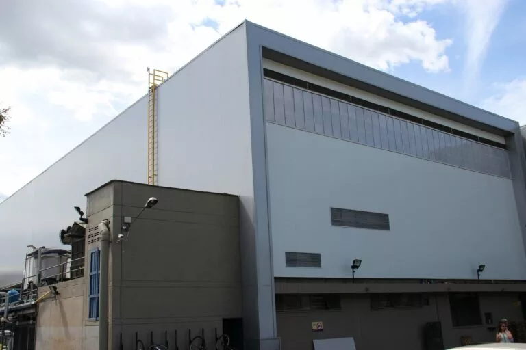 An office building with insulated panels with PIR core foam